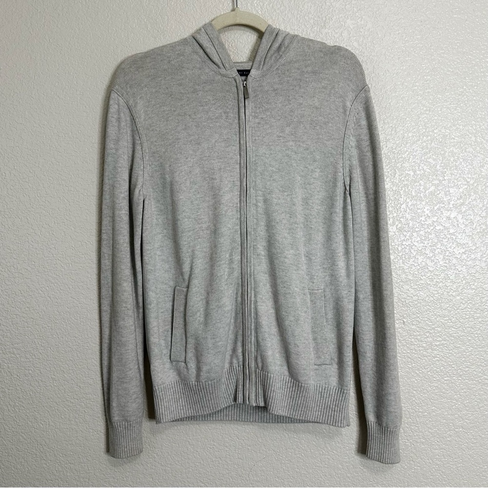 Perry Ellis Wool Blend Full Zip Hoodie Long Sleeves Men's Sweater, Sz Small